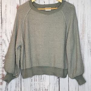 EUC, Dreamers cotton blend sweater, sage green/gray color sz S/M nubby knit.